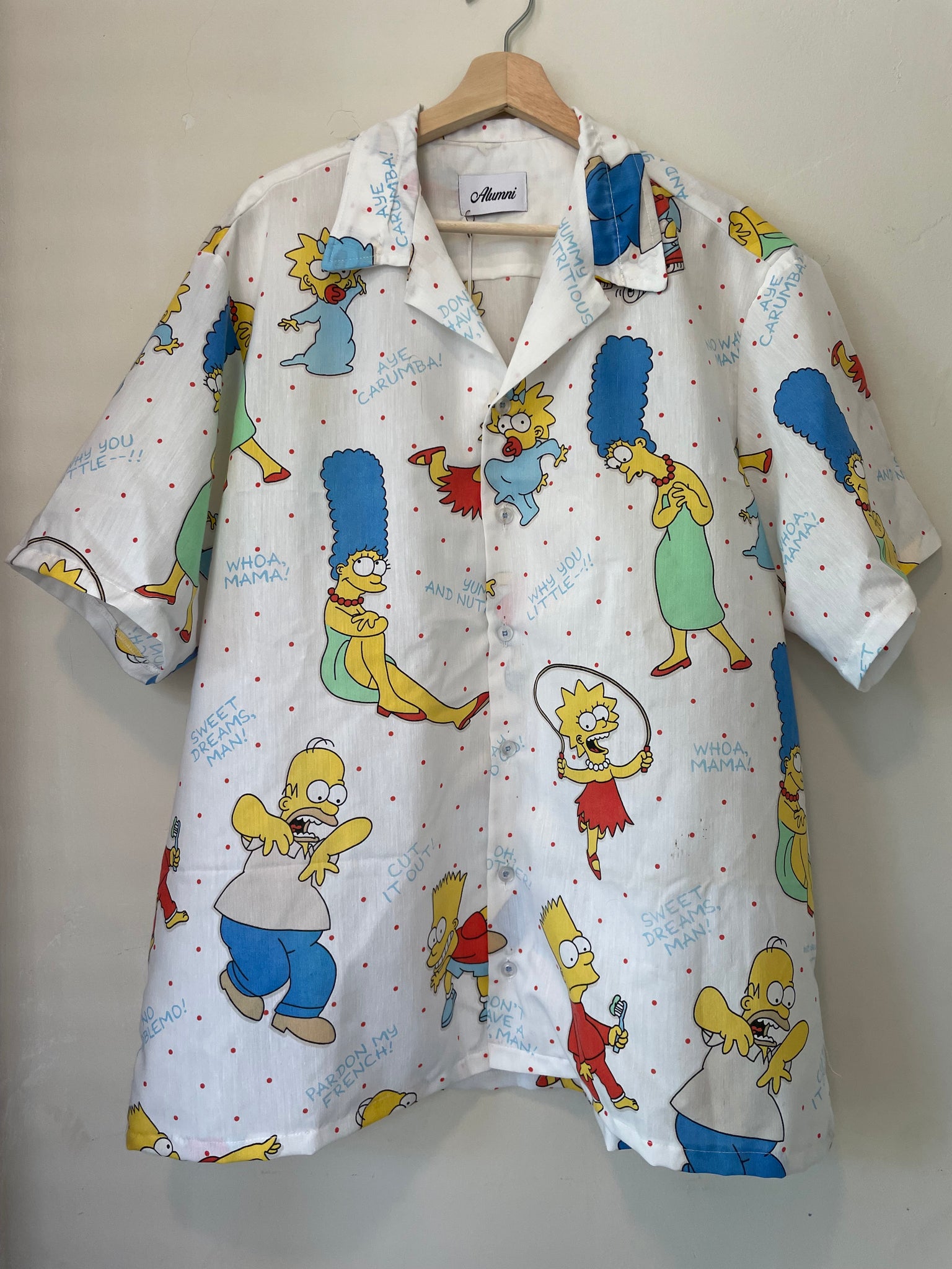 Vintage Camp Collar Shirt - Simpsons Print (XL)